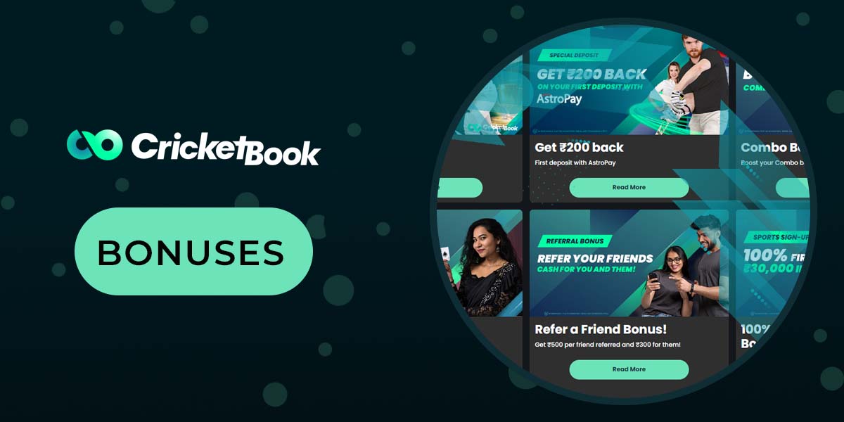 Check out the list of bonuses provided by Cricketbook