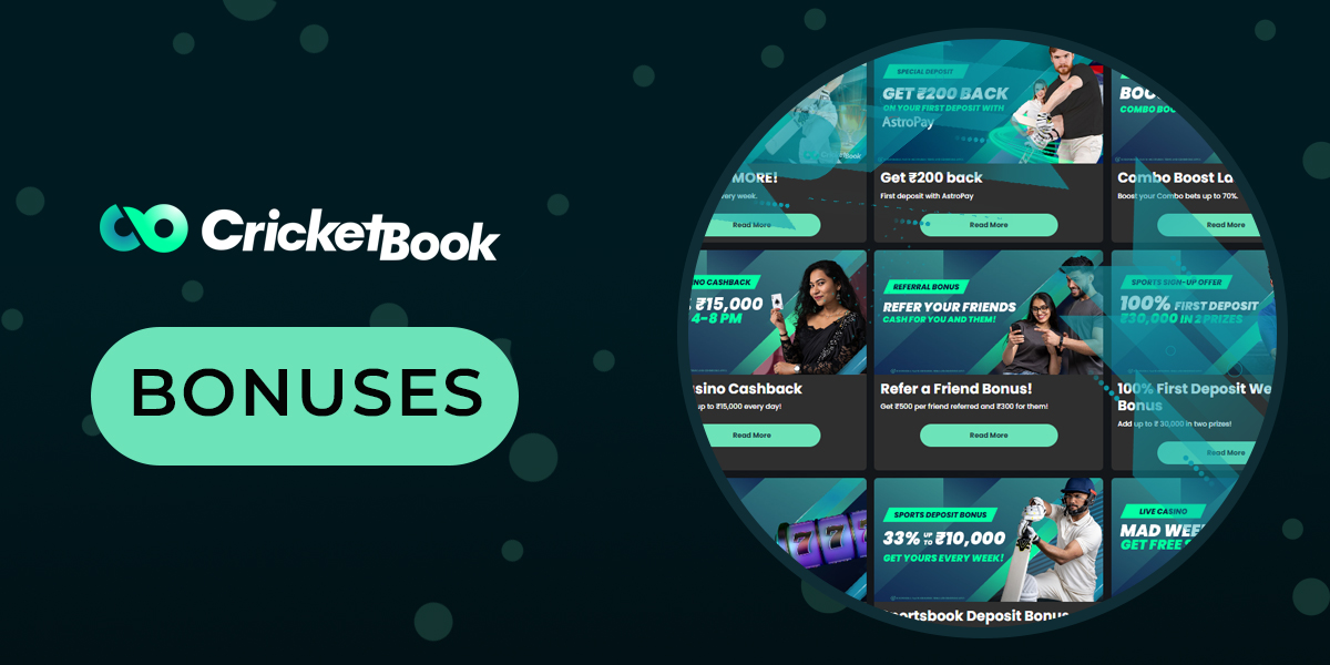 List of bonuses and promo codes that CricketBook users from India can get on the site