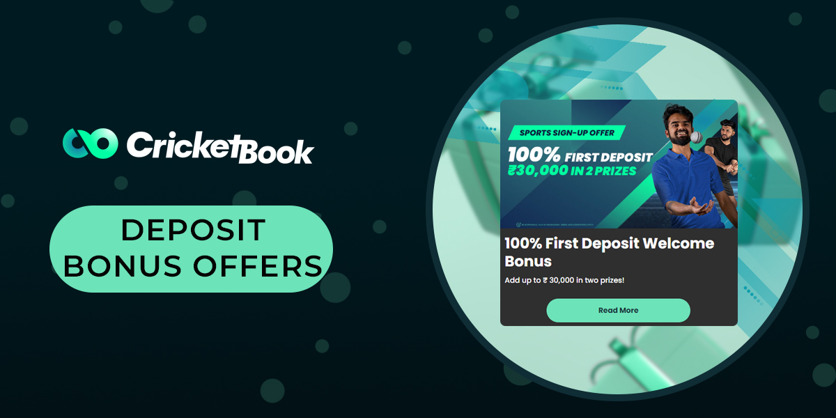 List of bonuses available to Indian users after first deposit on CricketBook 