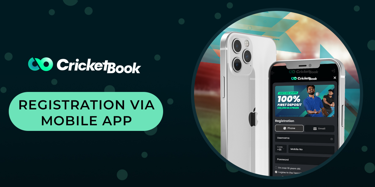 CricketBook registration process using mobile app